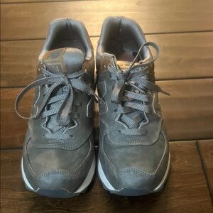 New Balance Charcoal Gray Lace-Up 574 Sneakers SZ 8